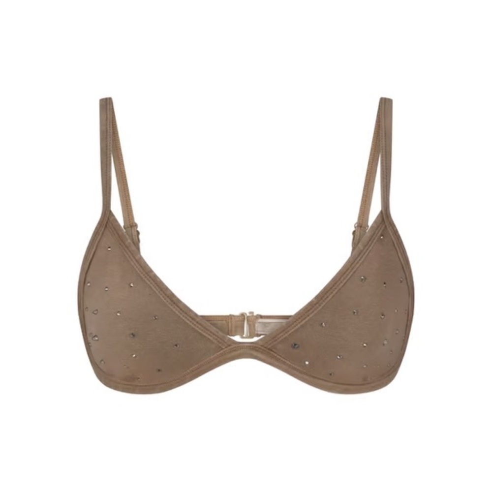 SKIMS G1 Outdoor Rhinestones Skimpy Triangle Bralette 4X BR-TRI-3529 desert